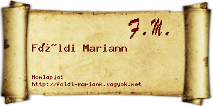 Földi Mariann névjegykártya