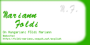 mariann foldi business card