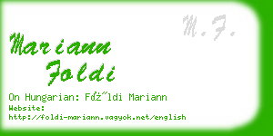 mariann foldi business card